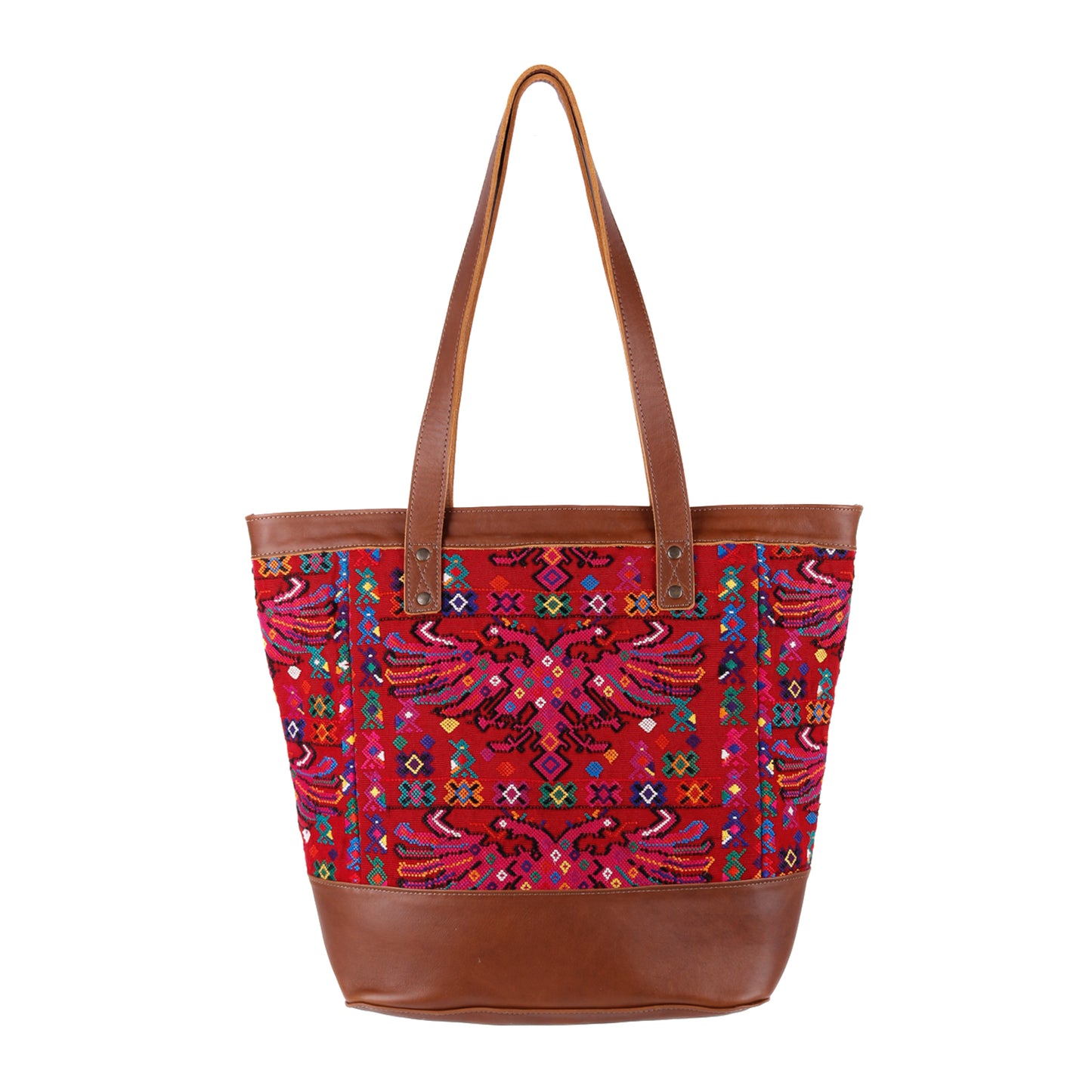 CADIZ TOTE - OOAK HUIPIL - CAFE - NO. 14050