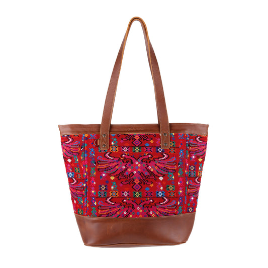 CADIZ TOTE - OOAK HUIPIL - CAFE - NO. 14050