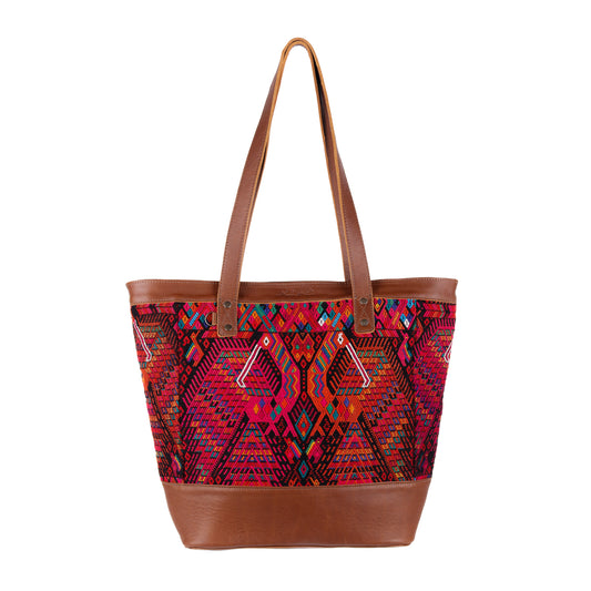 CADIZ TOTE - OOAK HUIPIL - CAFE - NO. 14051