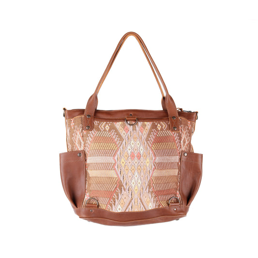 THE MEDIUM PERFECT BAG - OOAK HUIPIL - CAFE - NO. 14276