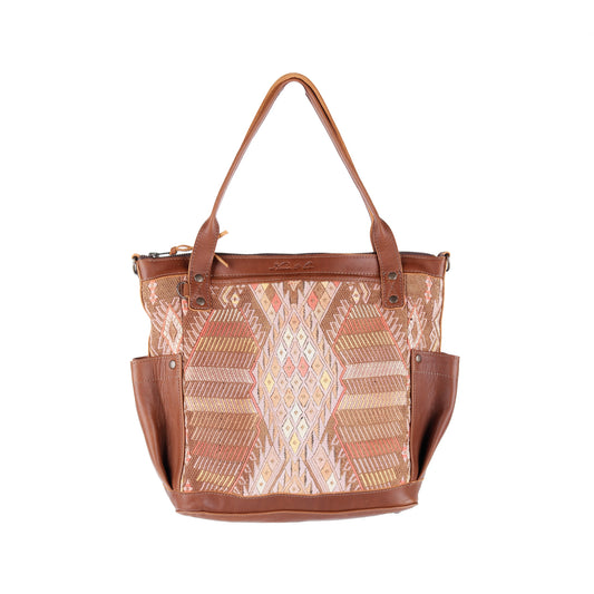 THE MEDIUM PERFECT BAG - OOAK HUIPIL - CAFE - NO. 14276