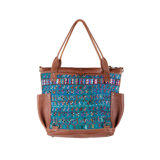 THE MEDIUM PERFECT BAG - OOAK HUIPIL - CAFE - NO. 14281