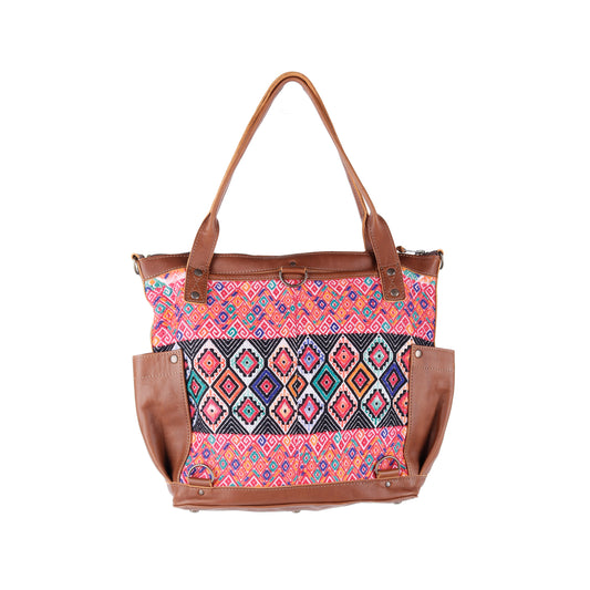 THE MEDIUM PERFECT BAG - OOAK HUIPIL - CAFE - NO. 14283