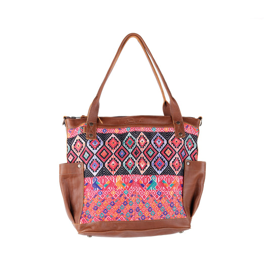 THE MEDIUM PERFECT BAG - OOAK HUIPIL - CAFE - NO. 14283