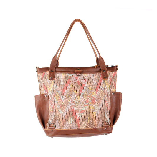 THE MEDIUM PERFECT BAG - OOAK HUIPIL - CAFE - NO. 14284