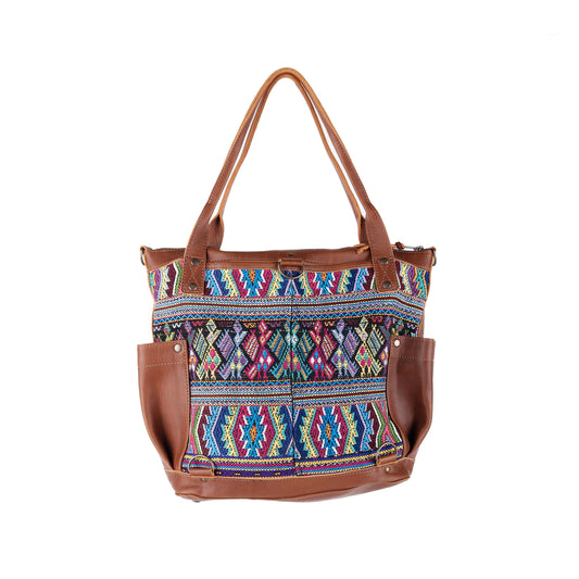 THE MEDIUM PERFECT BAG - OOAK HUIPIL - CAFE - NO. 14285