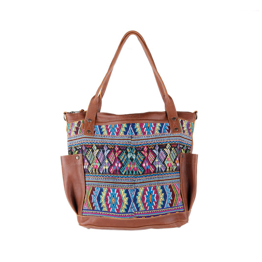 THE MEDIUM PERFECT BAG - OOAK HUIPIL - CAFE - NO. 14285