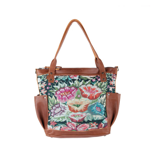 THE MEDIUM PERFECT BAG - OOAK HUIPIL - CAFE - NO. 14286