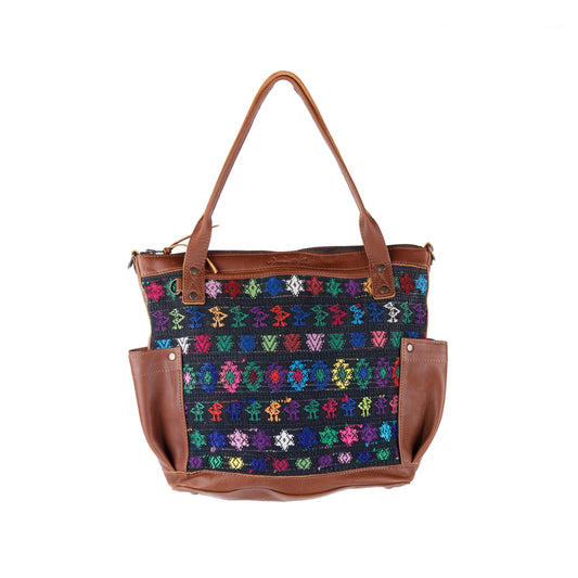 THE MEDIUM PERFECT BAG - OOAK HUIPIL - CAFE - NO. 14288