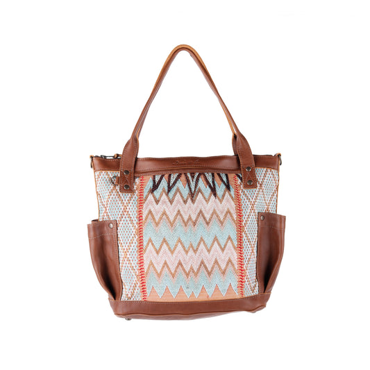 THE MEDIUM PERFECT BAG - OOAK HUIPIL - CAFE - NO. 14291