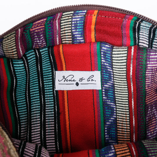 WANDER CROSSBODY BAG - LARGE - OOAK HUIPIL - CAFE - NO. 14930