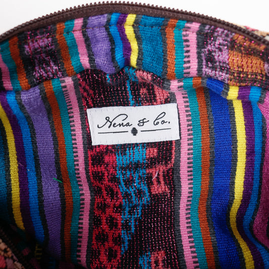 WANDER CROSSBODY BAG - LARGE - OOAK HUIPIL - CAFE - NO. 14933