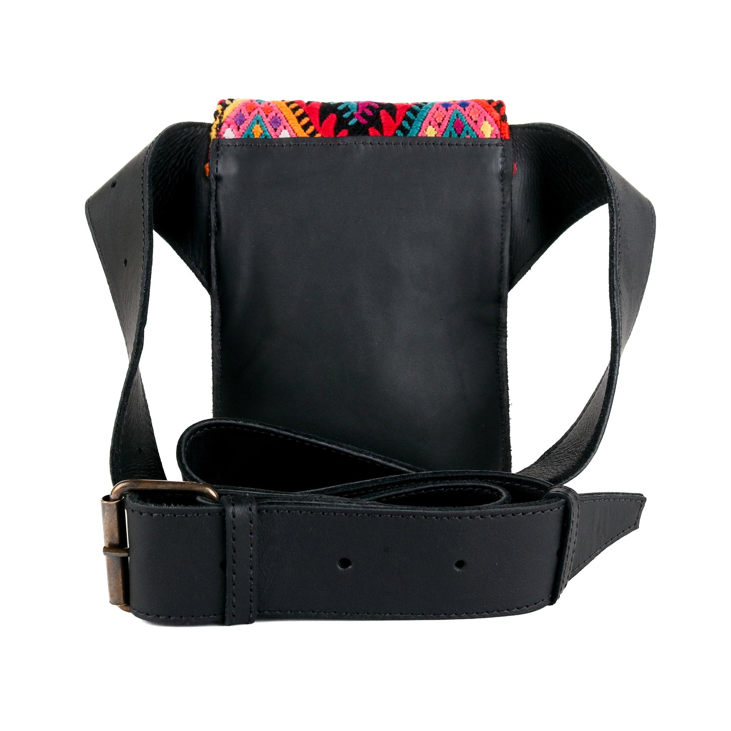 **CLOSEOUT** HIP SATCHEL - OOAK HUIPIL - BLACK - NO. 15309