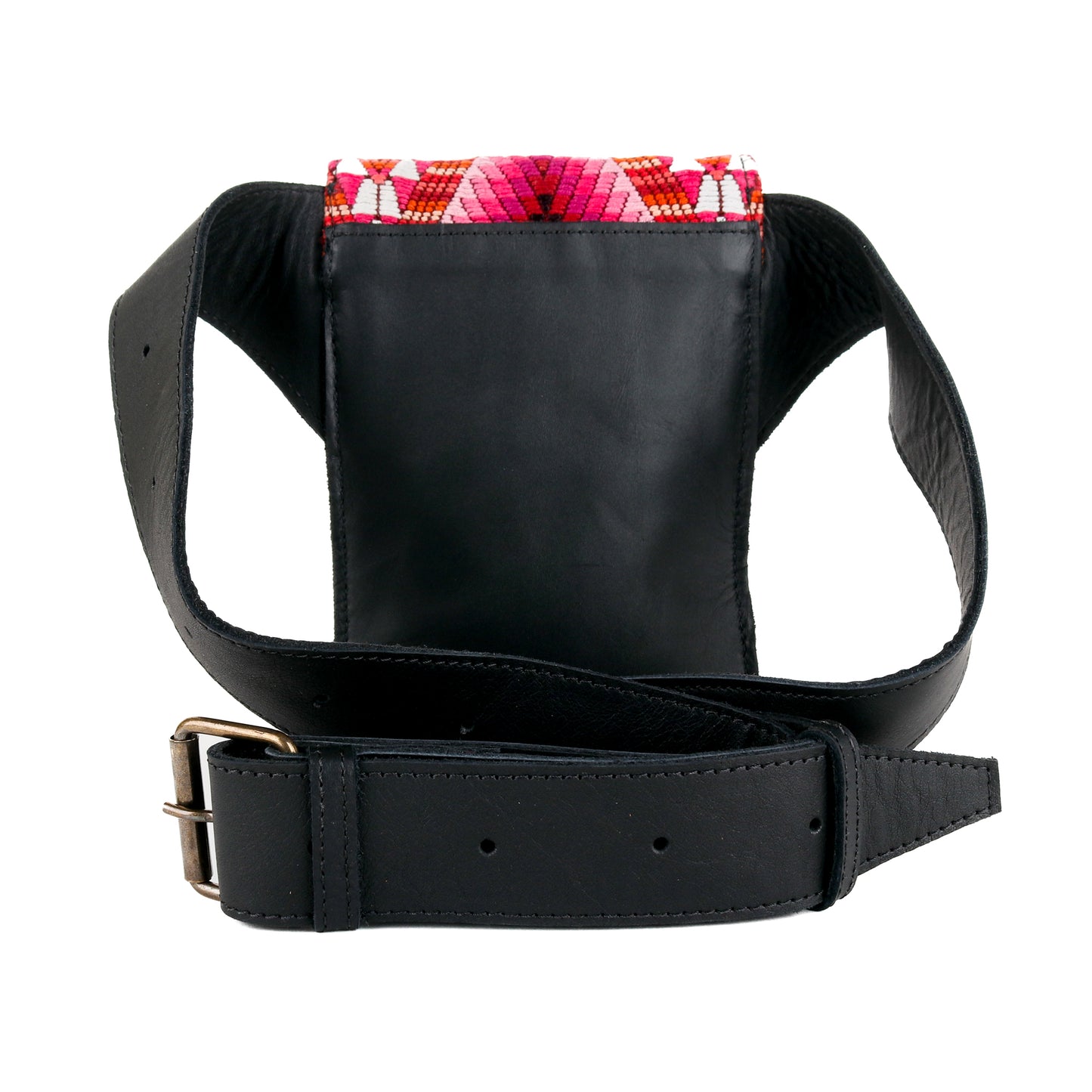 **CLOSEOUT** HIP SATCHEL - OOAK HUIPIL - BLACK - NO. 15310