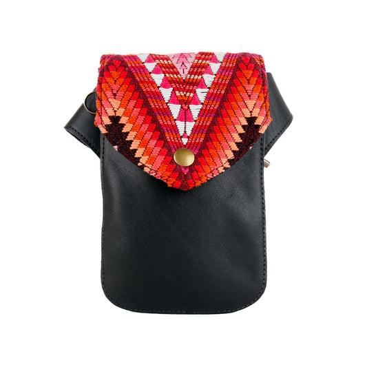 **CLOSEOUT** HIP SATCHEL - OOAK HUIPIL - BLACK - NO. 15310