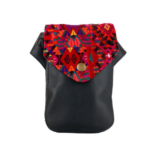 **CLOSEOUT** HIP SATCHEL - OOAK HUIPIL - BLACK - NO. 15312