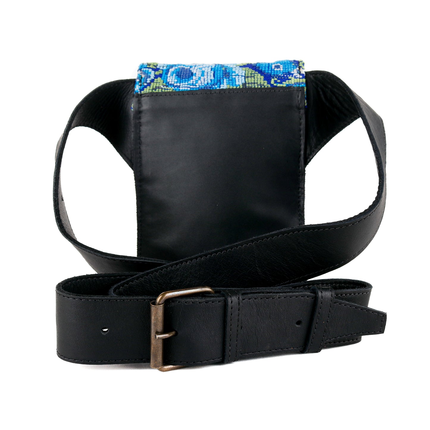 **CLOSEOUT** HIP SATCHEL - OOAK HUIPIL - BLACK - NO. 15315