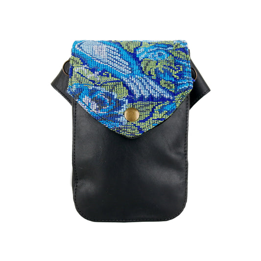 **CLOSEOUT** HIP SATCHEL - OOAK HUIPIL - BLACK - NO. 15315