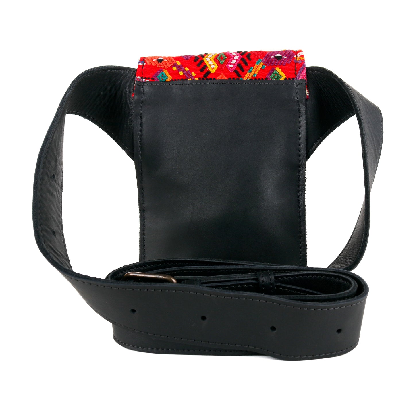 **CLOSEOUT** HIP SATCHEL - OOAK HUIPIL - BLACK - NO. 15316