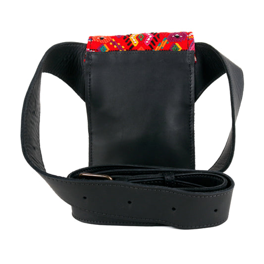 **CLOSEOUT** HIP SATCHEL - OOAK HUIPIL - BLACK - NO. 15316