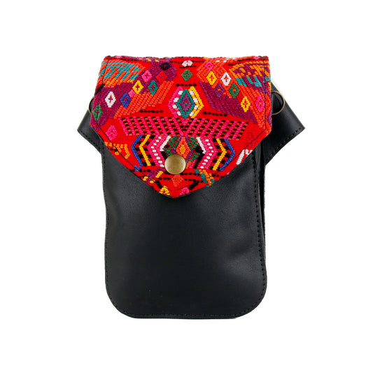 **CLOSEOUT** HIP SATCHEL - OOAK HUIPIL - BLACK - NO. 15316