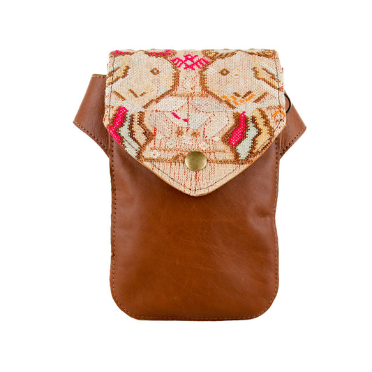 HIP SATCHEL - OOAK HUIPIL - CAFE - NO. 15322