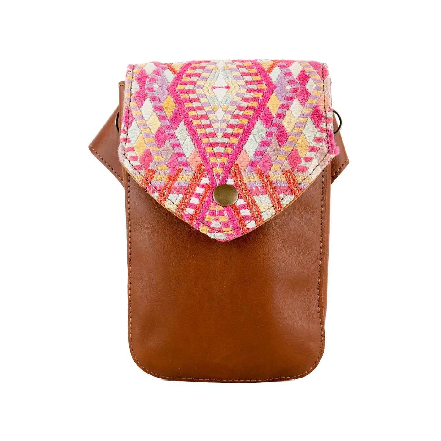 **CLOSEOUT** HIP SATCHEL - OOAK HUIPIL - CAFE - NO. 15327
