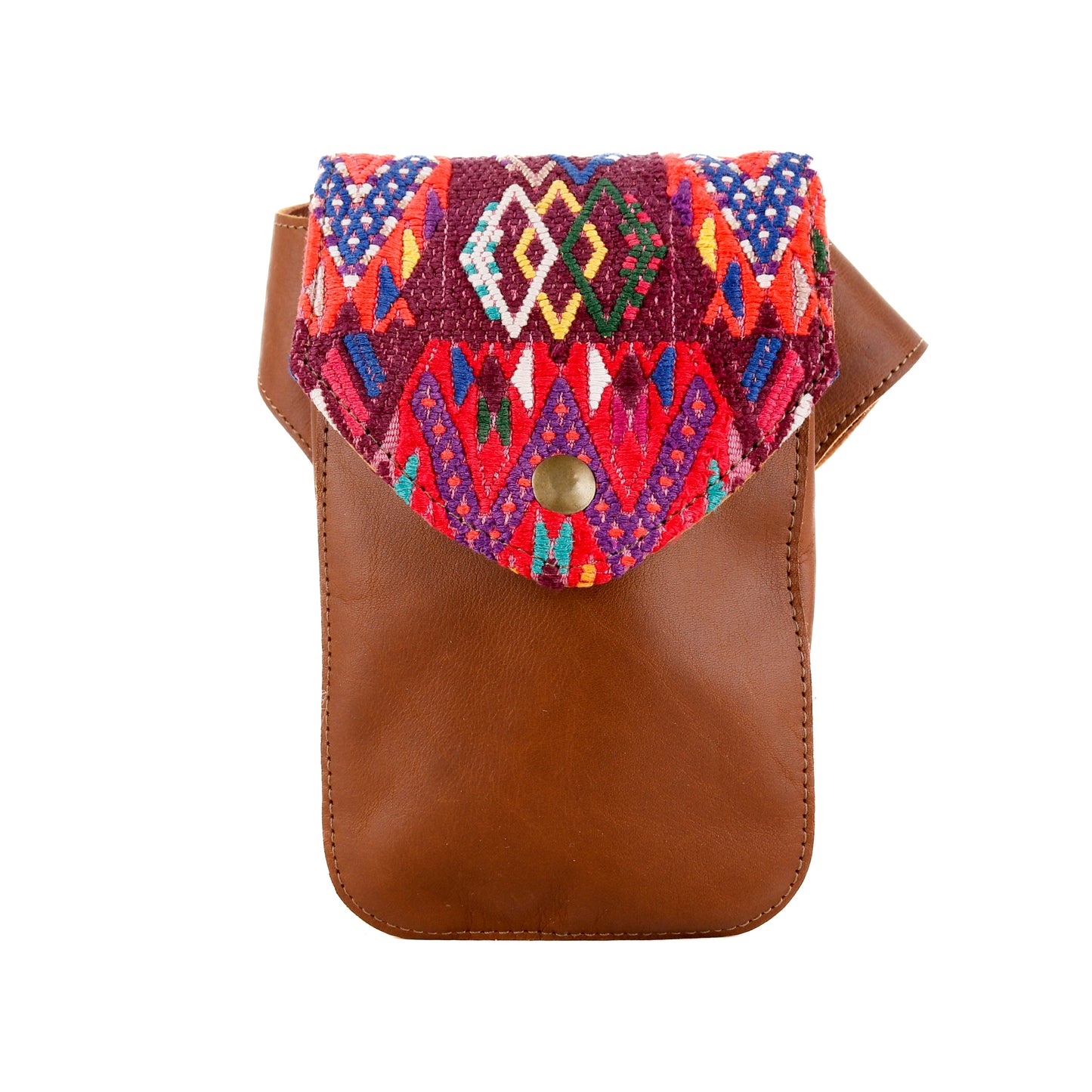 **CLOSEOUT** HIP SATCHEL - OOAK HUIPIL - CAFE - NO. 15328