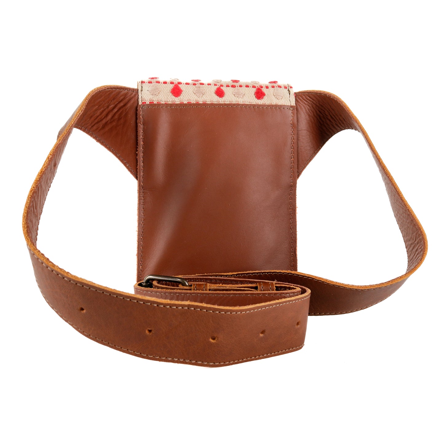 **CLOSEOUT** HIP SATCHEL - OOAK HUIPIL - CAFE - NO. 15330