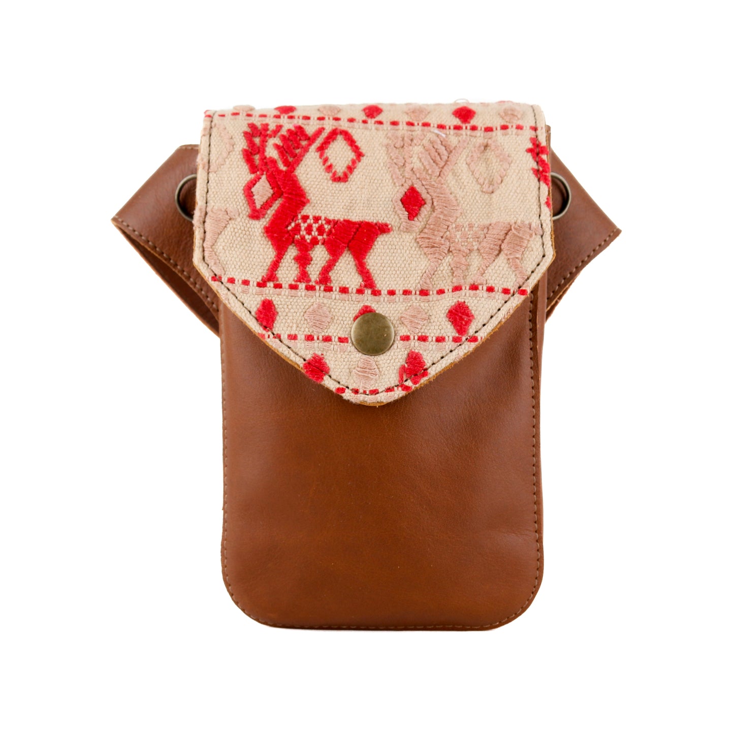 **CLOSEOUT** HIP SATCHEL - OOAK HUIPIL - CAFE - NO. 15330