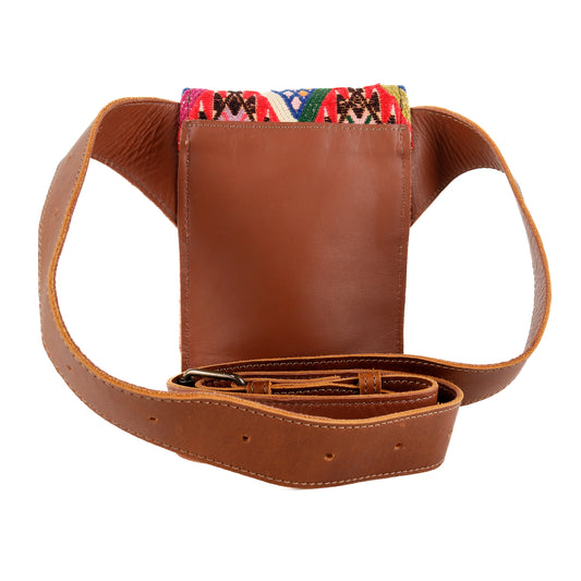 **CLOSEOUT** HIP SATCHEL - OOAK HUIPIL - CAFE - NO. 15331