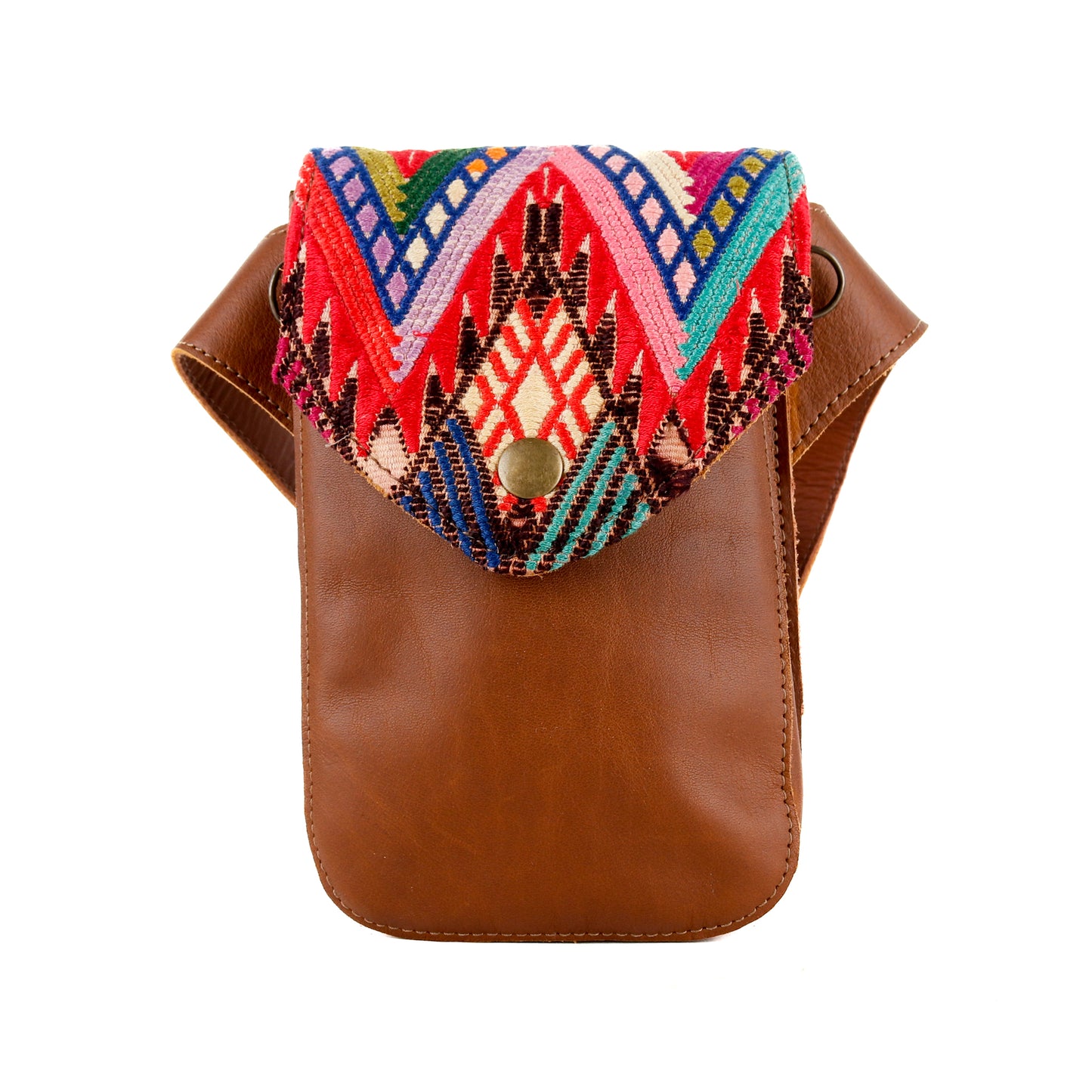 **CLOSEOUT** HIP SATCHEL - OOAK HUIPIL - CAFE - NO. 15331