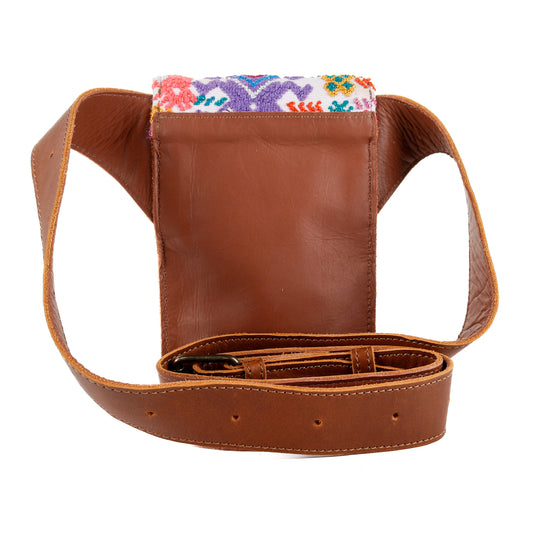 **CLOSEOUT** HIP SATCHEL - OOAK HUIPIL - CAFE - NO. 15333