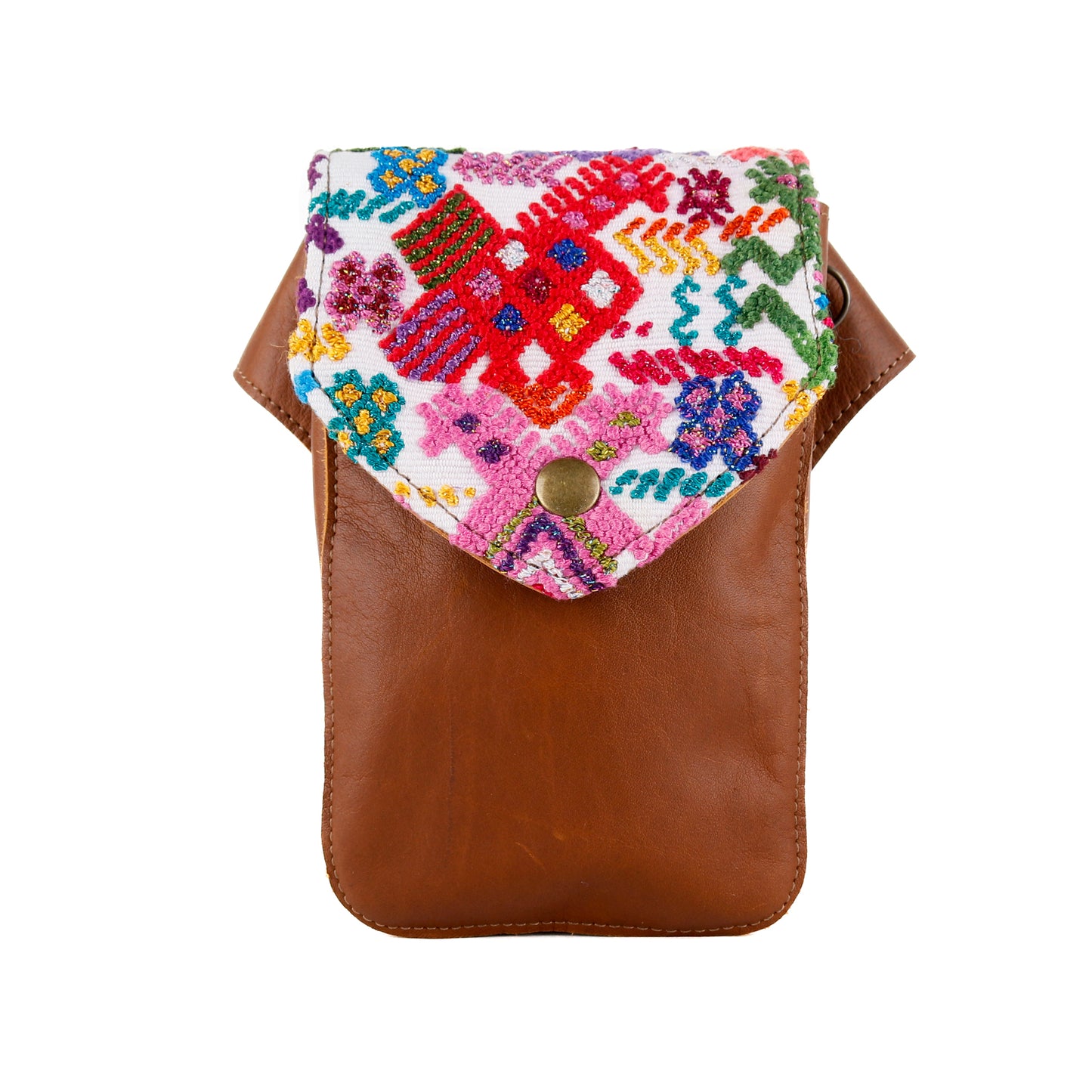 **CLOSEOUT** HIP SATCHEL - OOAK HUIPIL - CAFE - NO. 15333