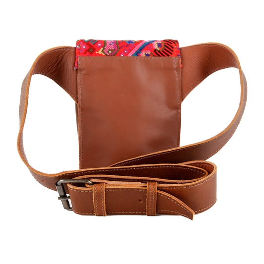 **CLOSEOUT** HIP SATCHEL - OOAK HUIPIL - CAFE - NO. 15335