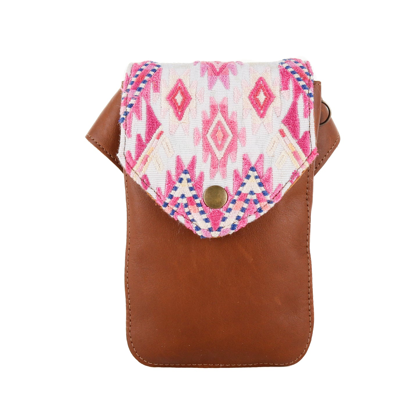 **CLOSEOUT** HIP SATCHEL - OOAK HUIPIL - CAFE - NO. 15342