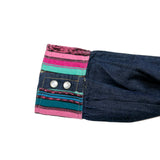 DENIM SHIRT WITH ARTISAN TEXTILE DETAILS - SIZE S - NO. 15343