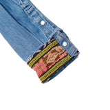 DENIM SHIRT WITH ARTISAN TEXTILE DETAILS - SIZE M - NO. 15347