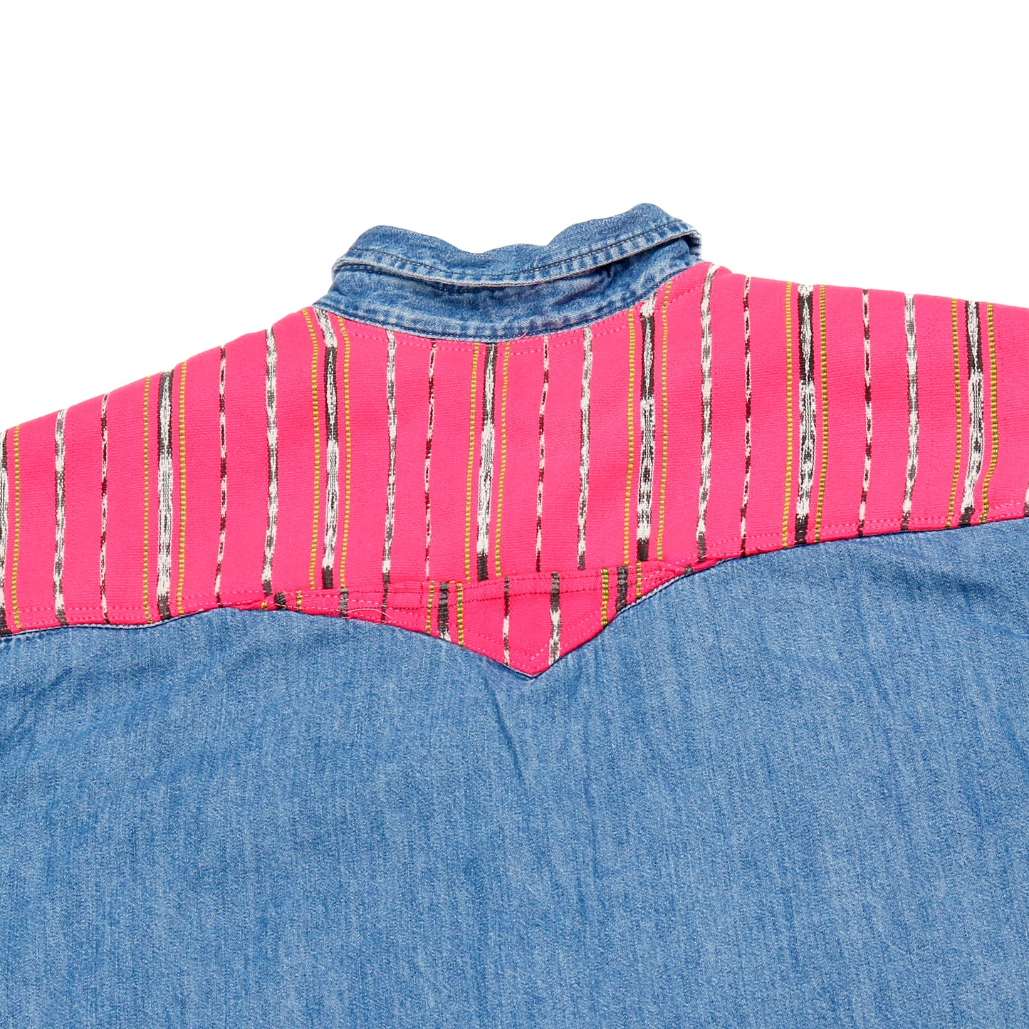 DENIM SHIRT WITH ARTISAN TEXTILE DETAILS - SIZE 3XL - NO. 15362