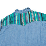 DENIM SHIRT WITH ARTISAN TEXTILE DETAILS - SIZE XXL - NO. 15363