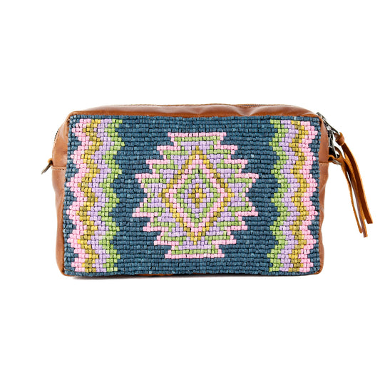 H&S WANDER CROSSBODY SET - OOAK BEADED PANEL - CAFE - NO. 15510