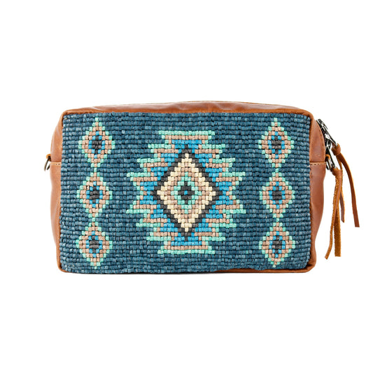 H&S WANDER CROSSBODY SET - OOAK BEADED PANEL - CAFE - NO. 15515