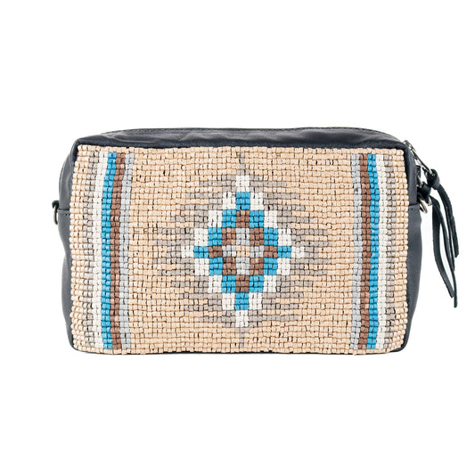 H&S WANDER CROSSBODY SET - OOAK BEADED PANEL - BLACK - NO. 15518