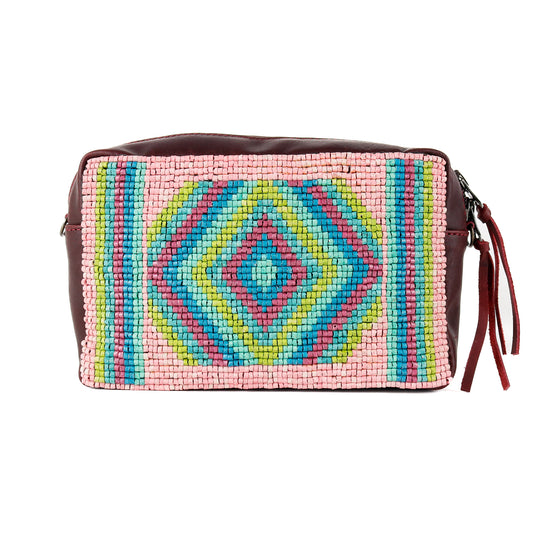 H&S WANDER CROSSBODY SET - OOAK BEADED PANEL - VINO TINTO - NO. 15524