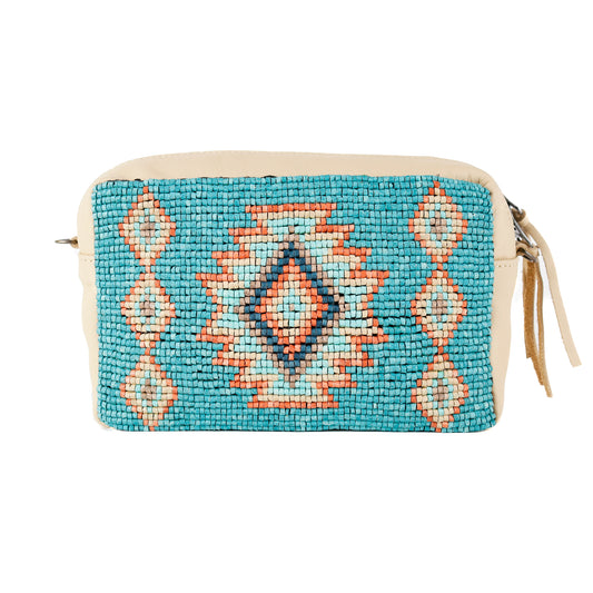 H&S WANDER CROSSBODY SET - OOAK BEADED PANEL - BUTTER - NO. 15529
