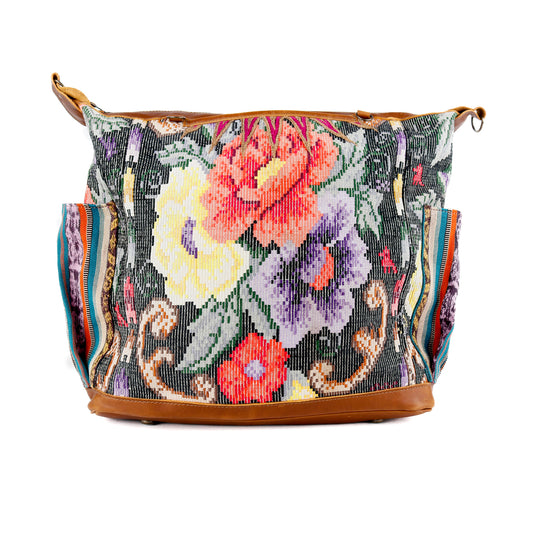 BEATRIZ CDB + DIAMANTE STRAP - OOAK HUIPIL - CAFE - NO. 15714
