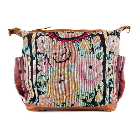 BEATRIZ CDB + DIAMANTE STRAP - OOAK HUIPIL - CAFE - NO. 15716