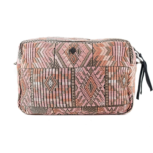 LARGE WANDER CROSSBODY BAG + STRAP SET - OOAK HUIPIL & CORTE - BLACK - NO. 15725