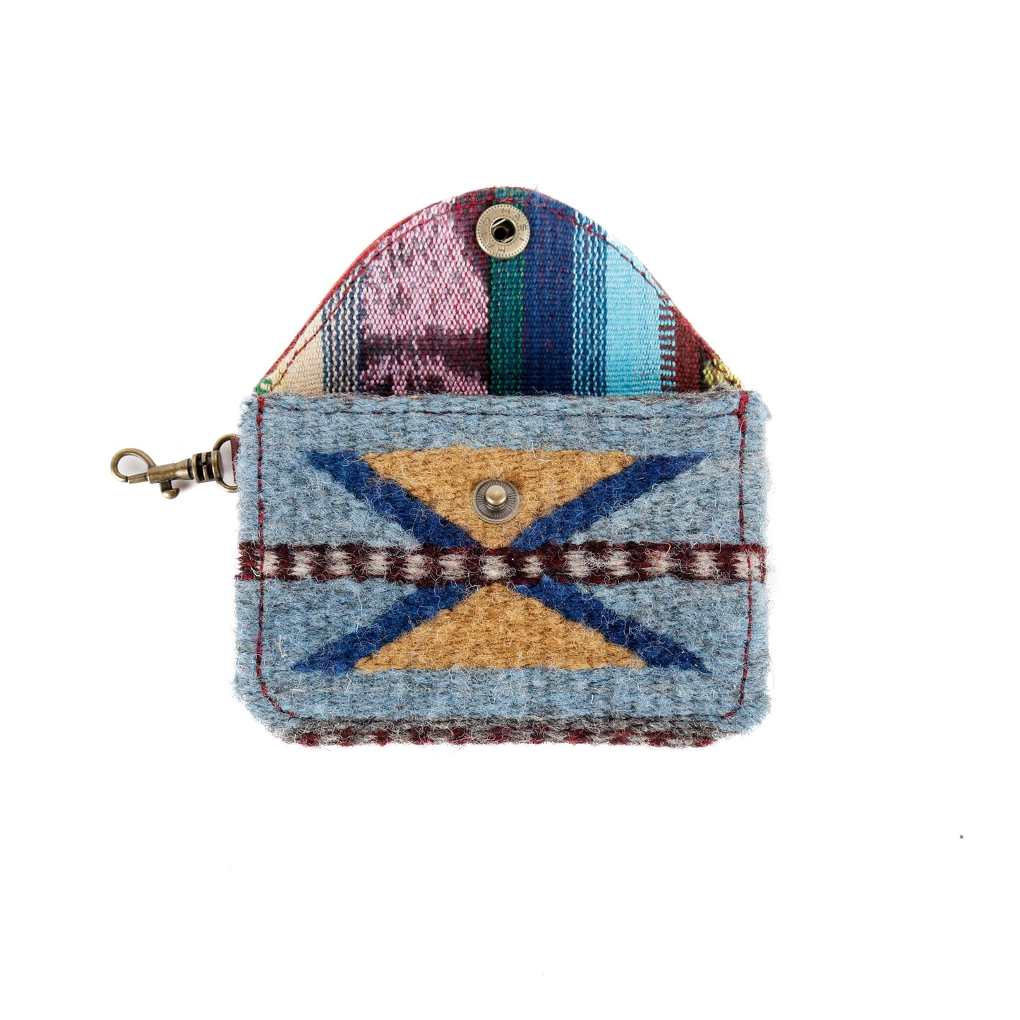 CARD CASE WITH CLASP - MEXICO TEXTILE - VINO TINTO - NO. 15855