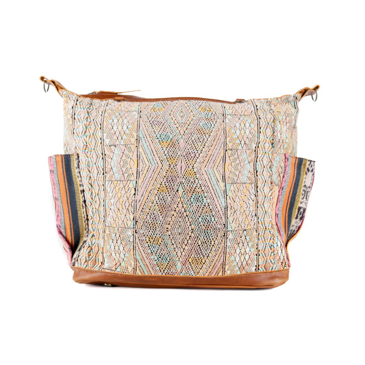 BEATRIZ CDB + DIAMANTE STRAP - OOAK HUIPIL - CAFE - NO. 16020